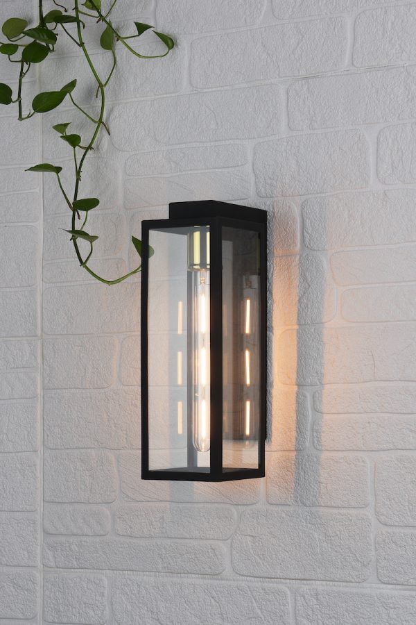 Naxos Outdoor Wall Light Black Glass IP43 - Image 6