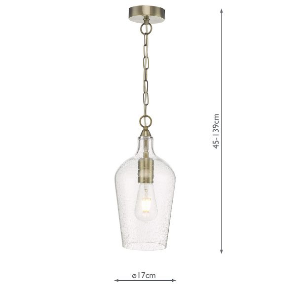 Nida Pendant Antique Brass Glass - Image 5
