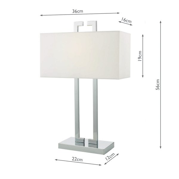 Nile Table Lamp Polished Chrome With Shade - Image 4