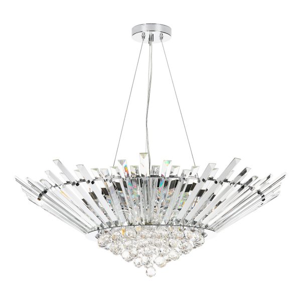 Nimbus 9 Light Chandelier Crystal and Polished Chrome - Image 2