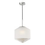 Nisha 1 Light Pendant Polished Chrome And Frosted/Clear Glass