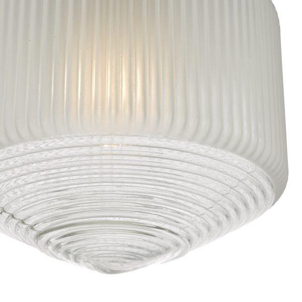 Nisha 1 Light Pendant Polished Chrome And Frosted/Clear Glass - Image 2