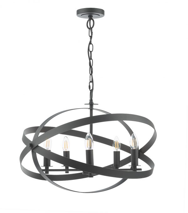 Nitya 5 Light Pendant Matt Black - Image 2