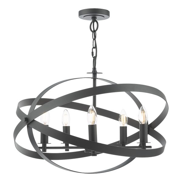 Nitya 5 Light Pendant Matt Black - Image 4