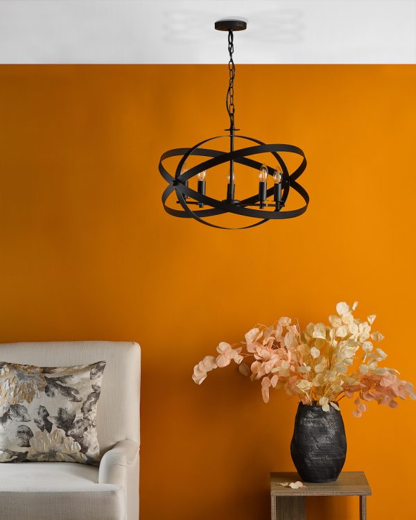 Nitya 5 Light Pendant Matt Black - Image 6