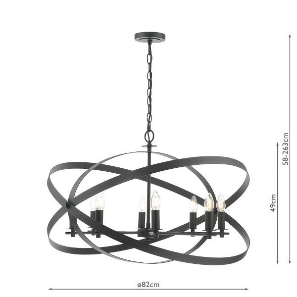 Nitya 8 Light Pendant Matt Black - Image 9