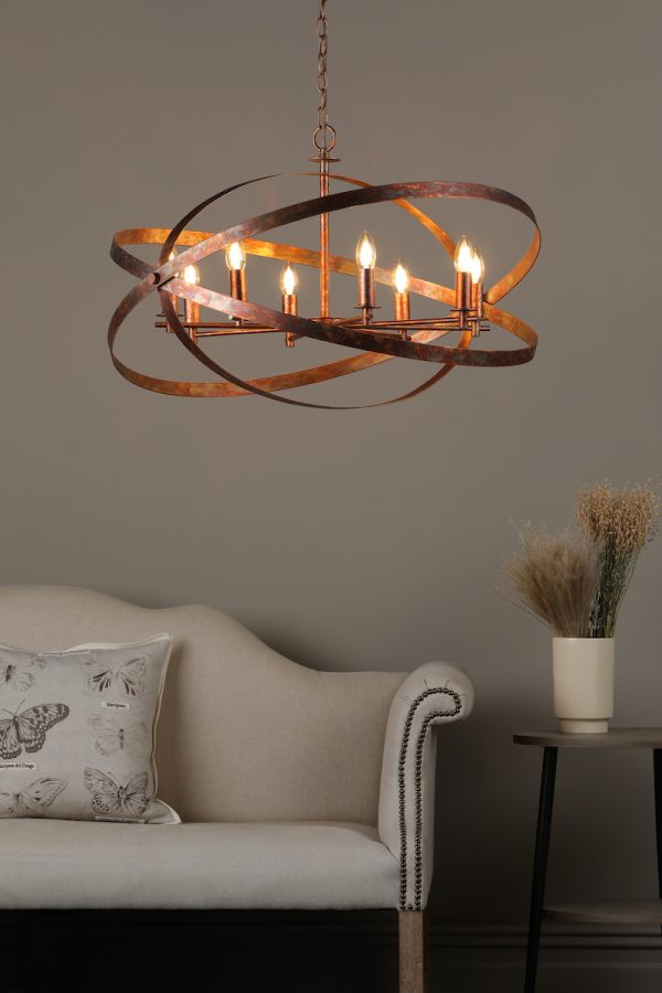 Nitya 8 Light Pendant Mottled Copper - Image 5