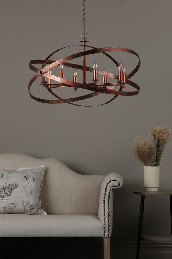 Nitya 8 Light Pendant Mottled Copper - Image 6