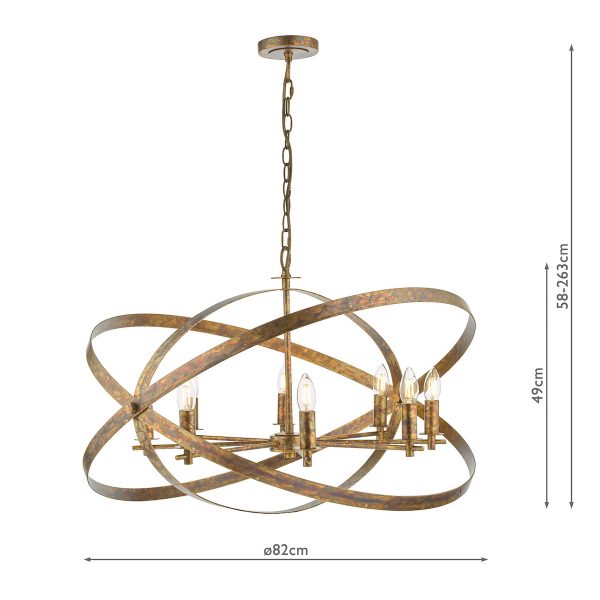 Nitya 8 Light Pendant Mottled Copper - Image 7
