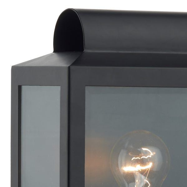 Notary Outdoor Wall Light Black Glass IP44 - Image 2