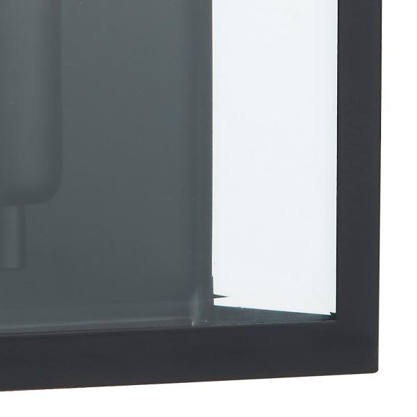 Notary Outdoor Wall Light Black Glass IP44 - Image 3