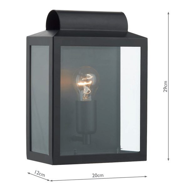 Notary Outdoor Wall Light Black Glass IP44 - Image 5