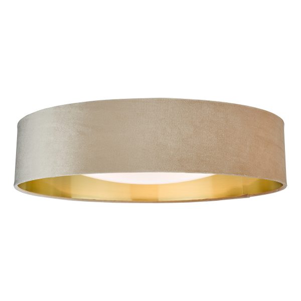 Nysa 3 Light Flush Velvet Taupe Shade 60cm - Image 3