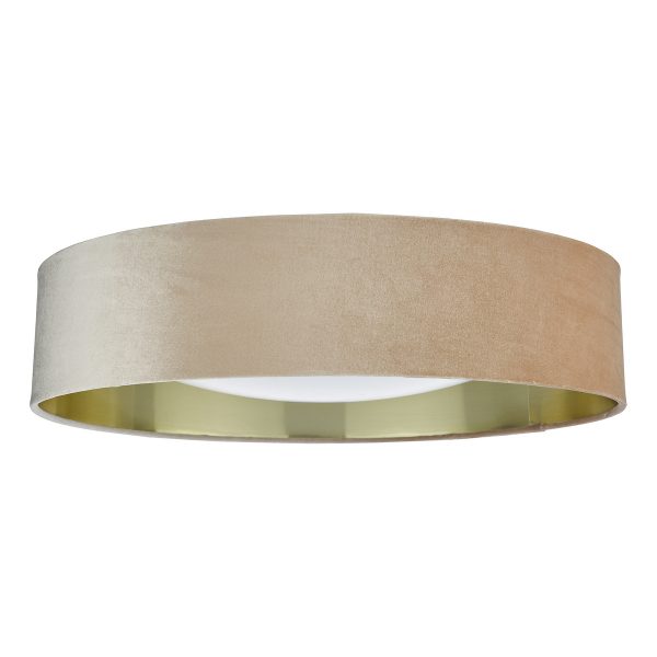 Nysa 3 Light Flush Velvet Taupe Shade 60cm - Image 4