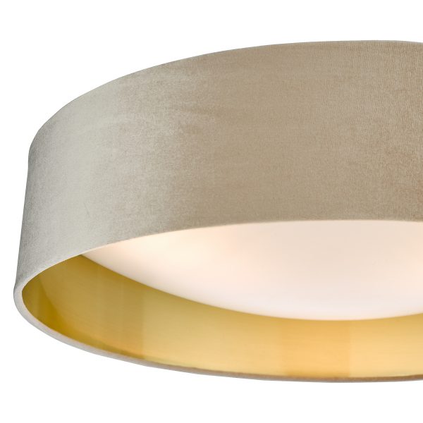Nysa 3 Light Flush Velvet Taupe Shade 60cm - Image 5