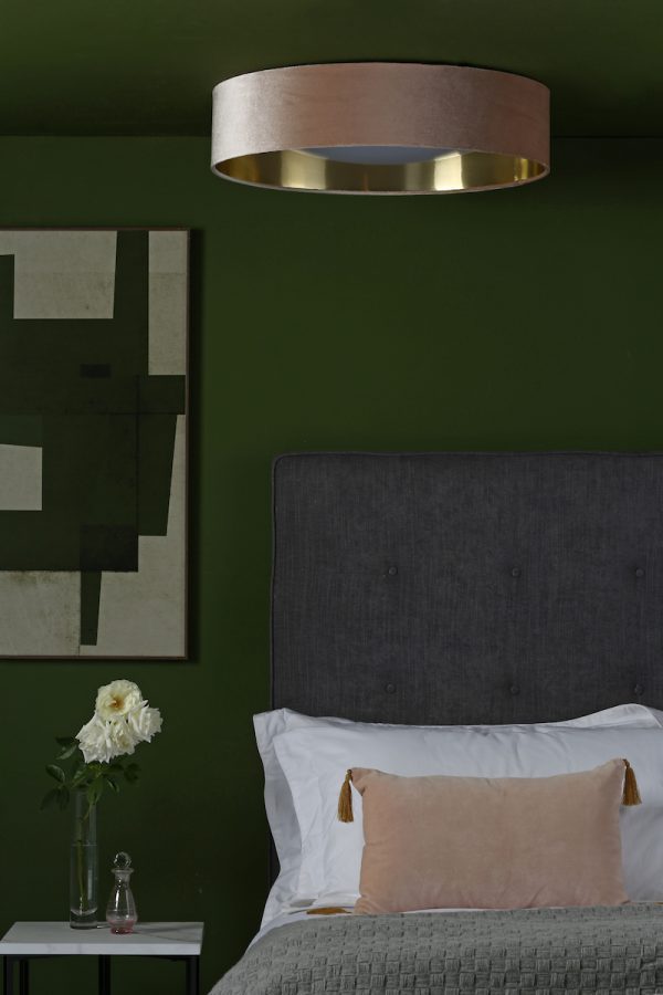 Nysa 3 Light Flush Velvet Taupe Shade 60cm - Image 7