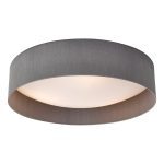 Nysa 3 Light Flush Grey Faux Silk 60cm