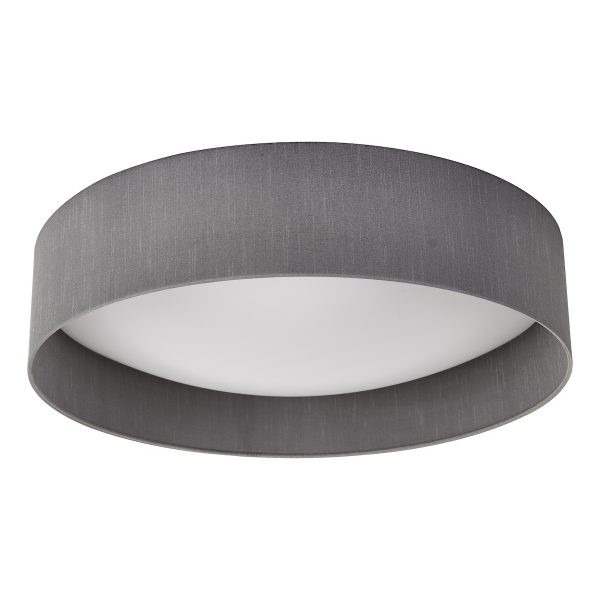 Nysa 3 Light Flush Grey Faux Silk 60cm - Image 2