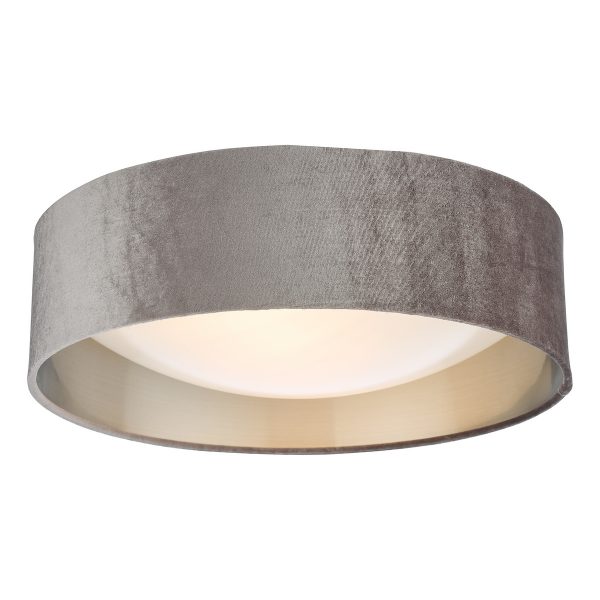 Nysa 2 Light Flush Velvet Mink Shade 40cm