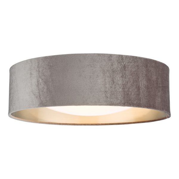 Nysa 2 Light Flush Velvet Mink Shade 40cm - Image 3