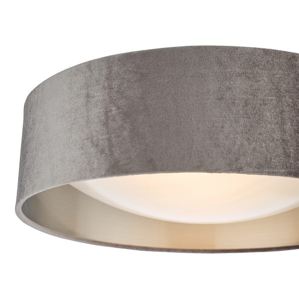 Nysa 2 Light Flush Velvet Mink Shade 40cm - Image 5