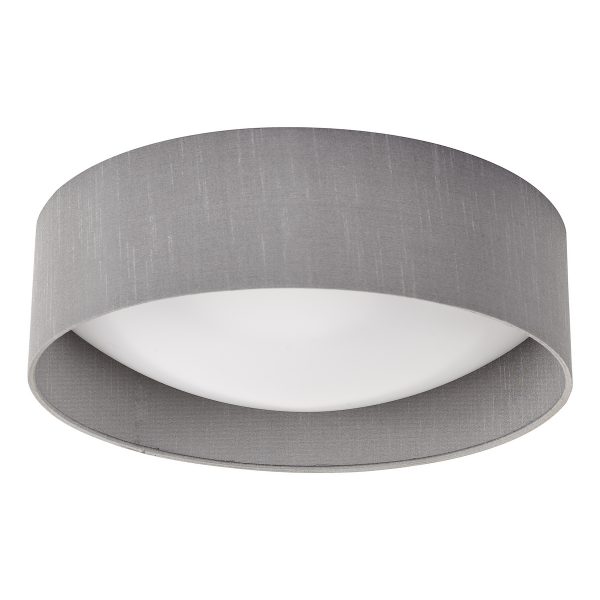 Nysa 2 Light Flush Grey Faux Silk 40cm - Image 2