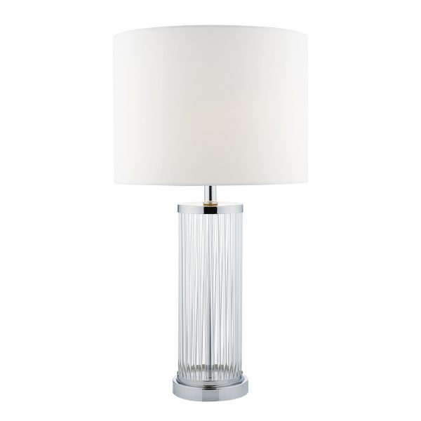 Olalla Table Lamp Polished Chrome Clear Glass With Shade