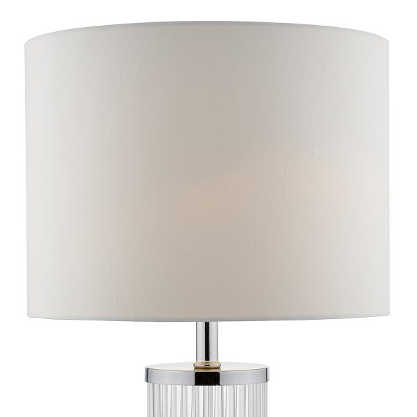 Olalla Table Lamp Polished Chrome Clear Glass With Shade - Image 3