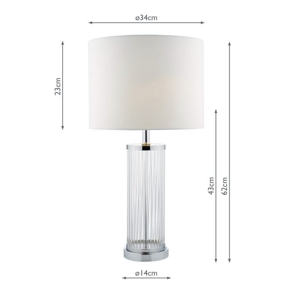 Olalla Table Lamp Polished Chrome Clear Glass With Shade - Image 4