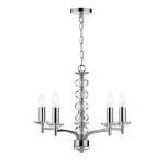 Oleana 5 Light Pendant Polished Chrome Crystal