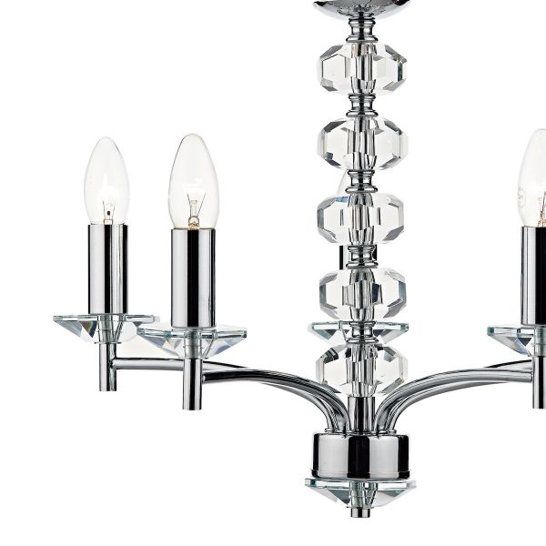 Oleana 5 Light Pendant Polished Chrome Crystal - Image 3