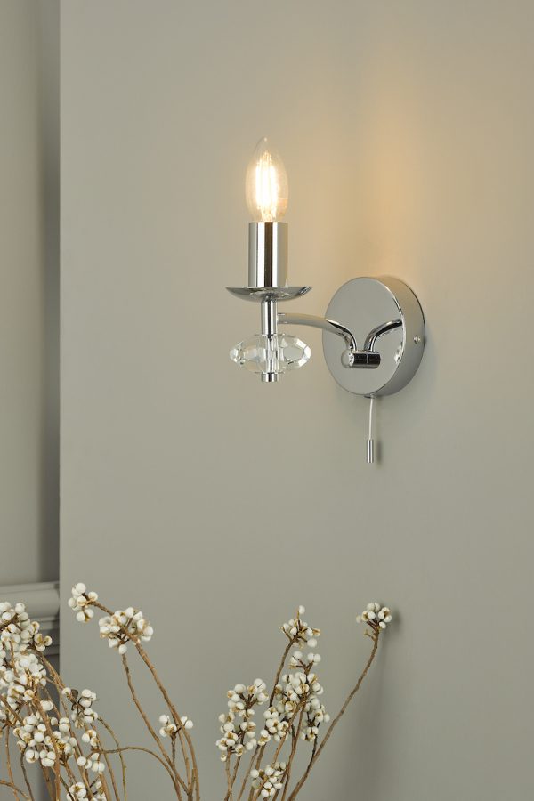 Oleana Wall Light Polished Chrome Crystal - Image 3