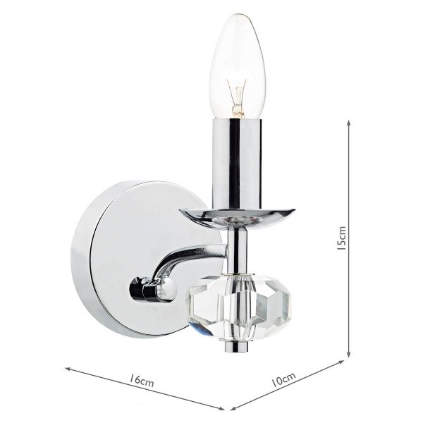 Oleana Wall Light Polished Chrome Crystal - Image 7