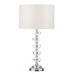 Oleana Table Lamp Polished Chrome Crystal With Shade