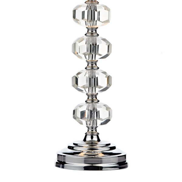 Oleana Table Lamp Polished Chrome Crystal With Shade - Image 2