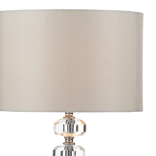 Oleana Table Lamp Polished Chrome Crystal With Shade - Image 3