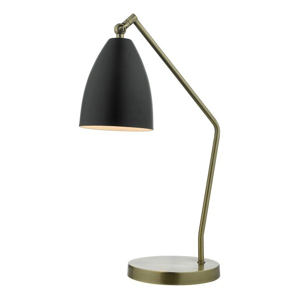 Olly Task Table Lamp Antique Brass Black