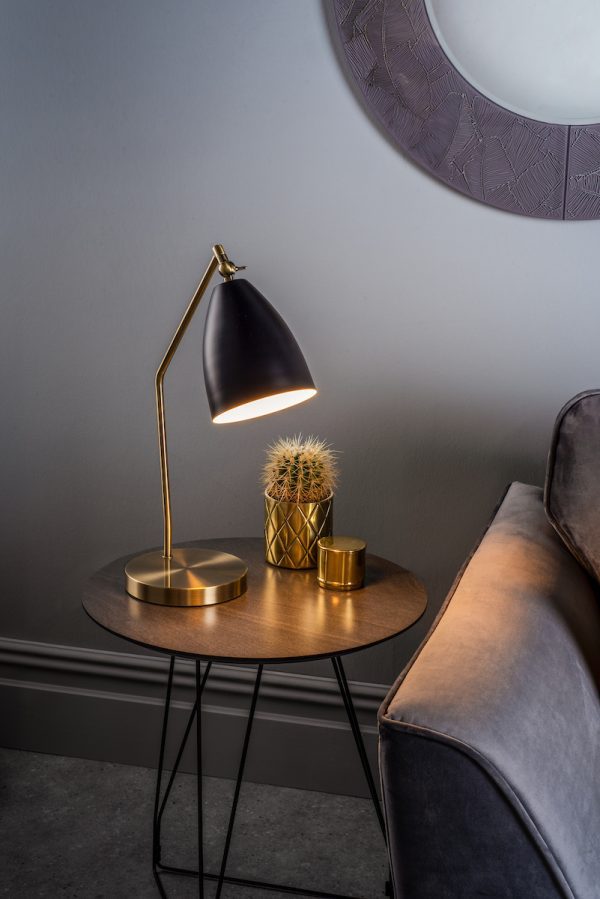 Olly Task Table Lamp Antique Brass Black - Image 4