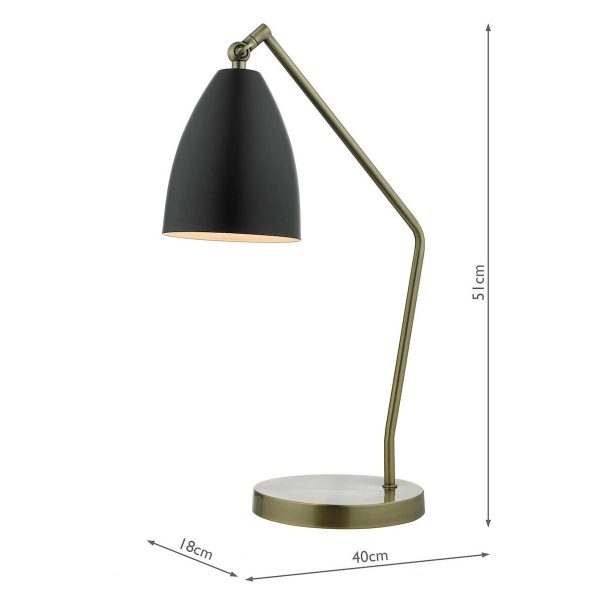 Olly Task Table Lamp Antique Brass Black - Image 5
