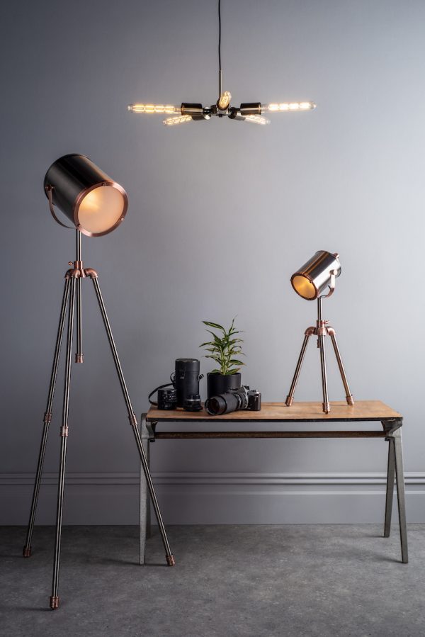 Onika 5 Light Pendant Antique Brass Matt Black - Image 7
