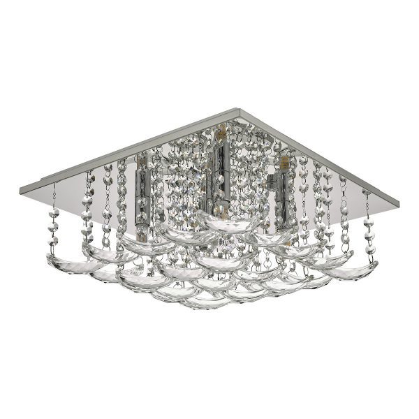 Orella 5 Light Flush Polished Chrome & Crystal - Image 2