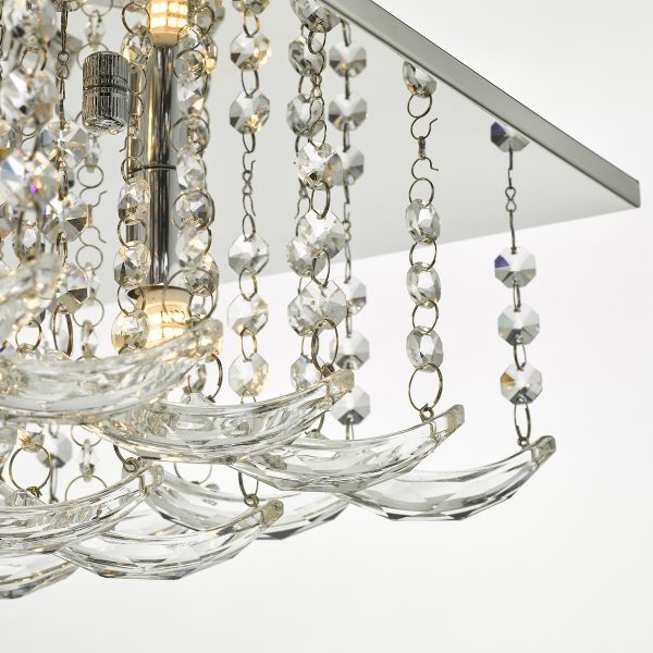 Orella 5 Light Flush Polished Chrome & Crystal - Image 3