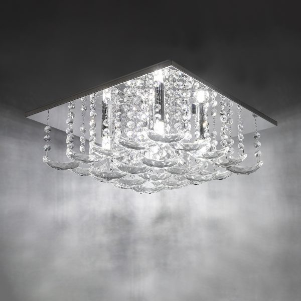 Orella 5 Light Flush Polished Chrome & Crystal - Image 4