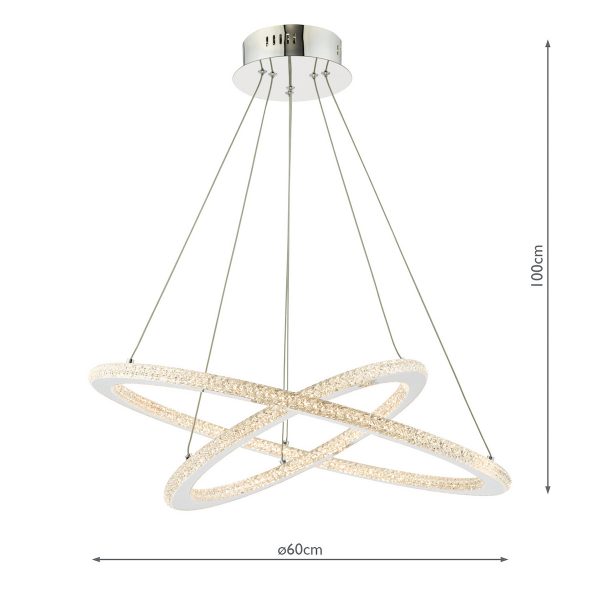 Orion 2 Ring Pendant Polished Chrome LED - Image 9