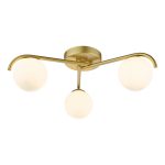 Orlena 3 Light Flush Satin Gold and Opal Glass