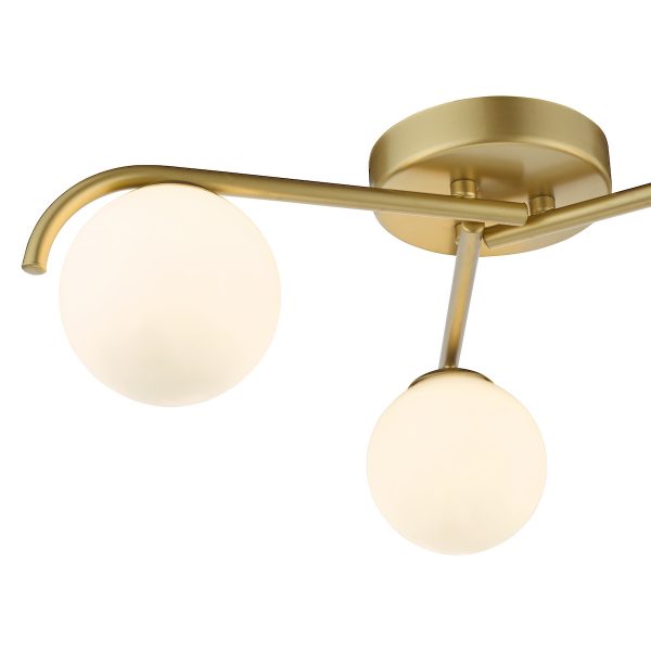 Orlena 3 Light Flush Satin Gold and Opal Glass - Image 3