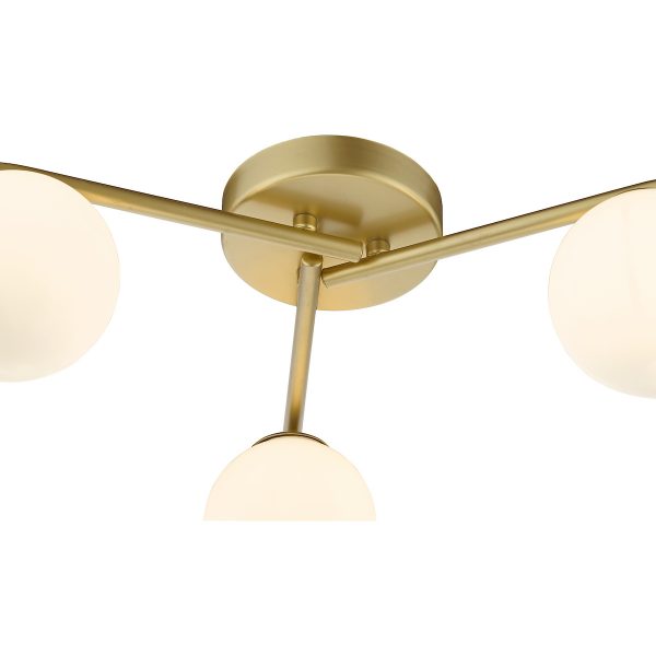Orlena 3 Light Flush Satin Gold and Opal Glass - Image 4