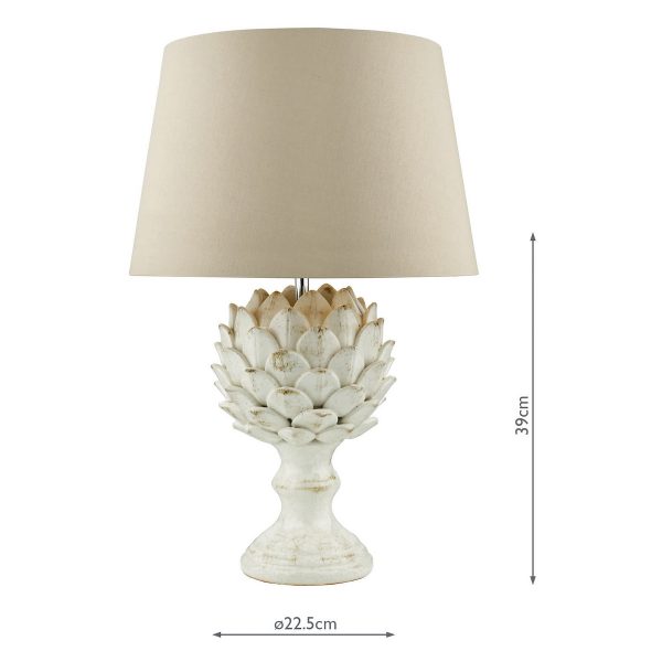Orris Table Lamp Base Antique Cream - Image 4