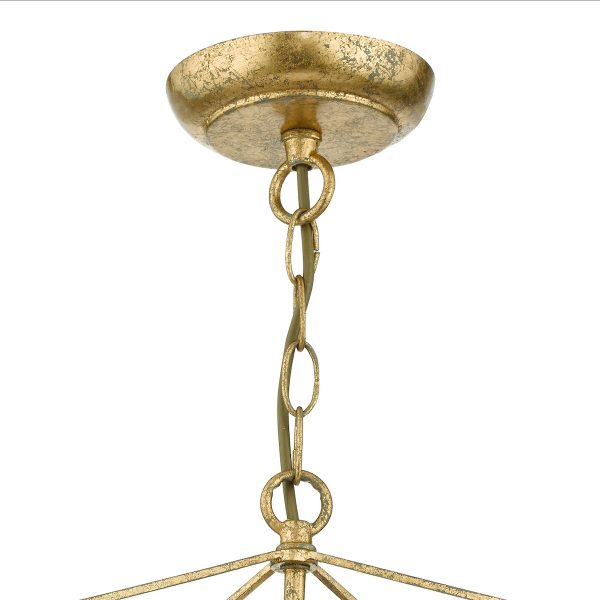 Orsini 1 Light Pendant Antique Gold Opal Glass Shade - Image 4