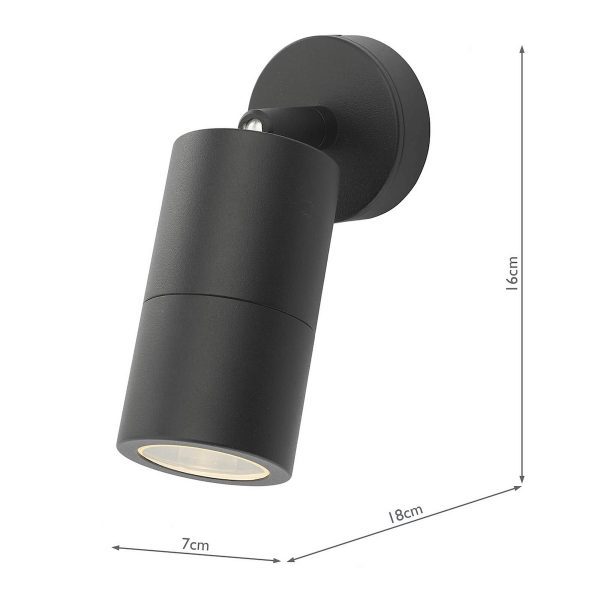 Ortega Outdoor Single Spotlight Matt Black IP65 - Image 4